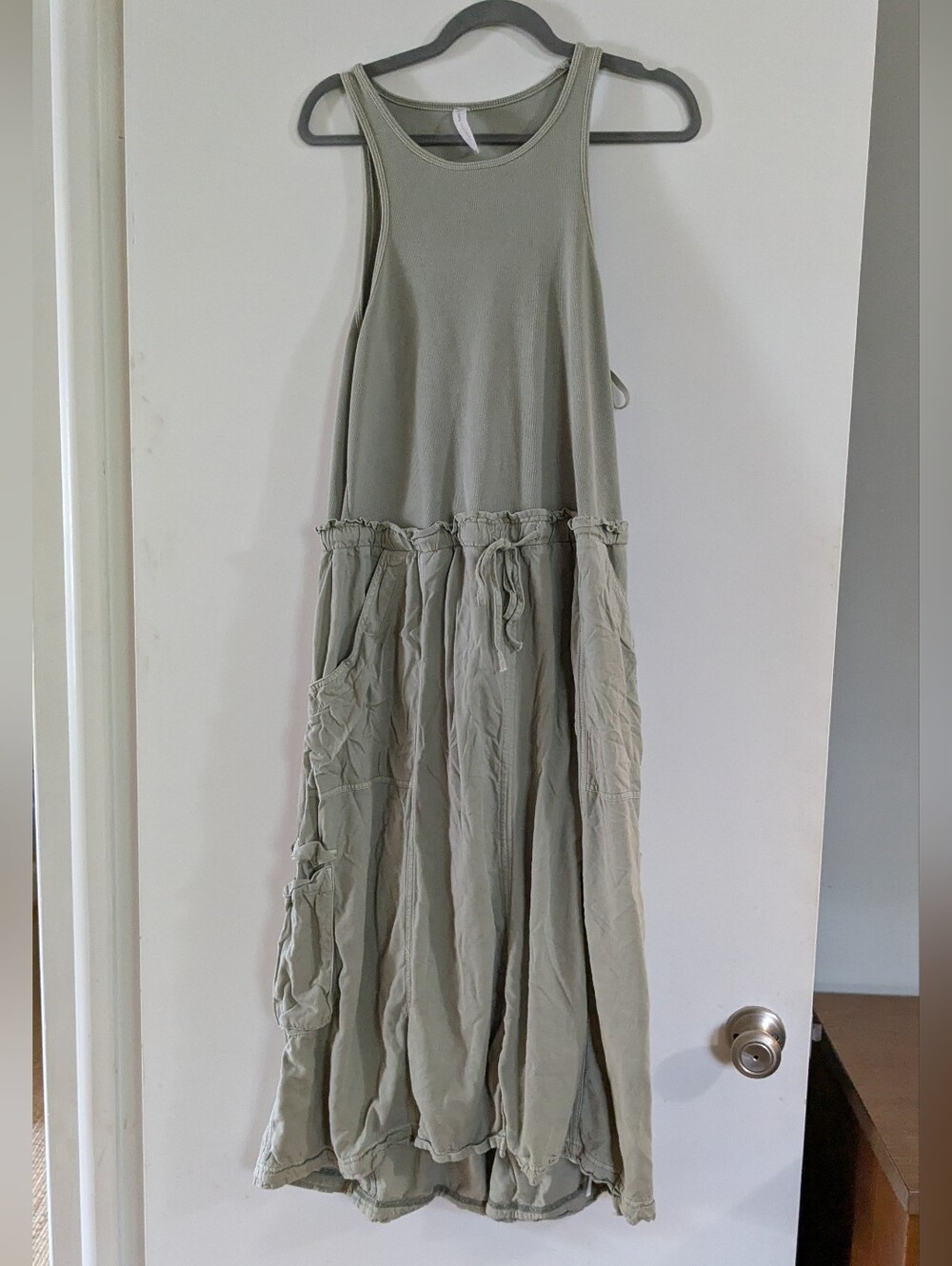 Anthropologie Sage Green Tank Maxi Dress